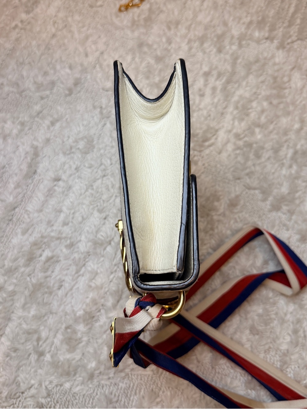 Gucci Sylvie Crossbody with Gold Star & Bee and Red-Blue Stripe strap - Picture 6 of 16